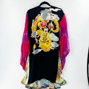 ✅ BOHEME ART TO WEAR COLORFUL KIMONO ONE SIZE SHEER SLEEVES FESTIVAL BOHO GYPSIE